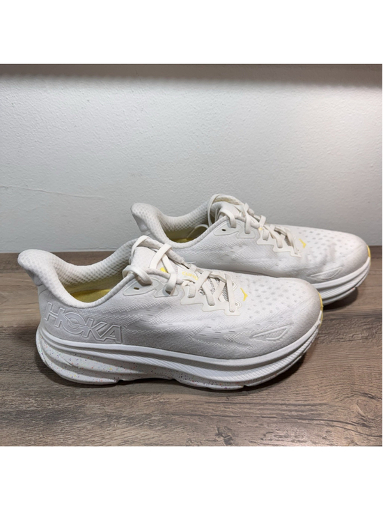 Hoka One One Other - HOKA Clifton 9 Running Shoes White Yellow Athletic Sneakers Men’s Size 8D US